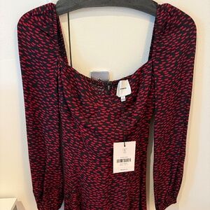 Reformation Mochi Red and Black Mini Dress. NWT
